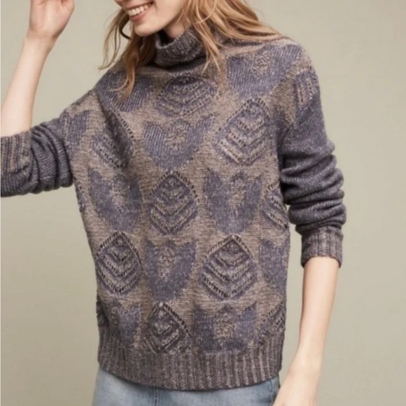 Anthropologie Sweaters - Anthro Folk Hansel from Basel Blue Foliage Sweater